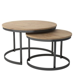 2in1 Marco Massivholz Couchtisch Set