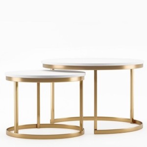 Couchtisch 2in1 Marco Glamour exklusives Wohnzimmer weiß glänzend matt