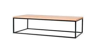 VERA Couchtisch nach Maß Massivholz Gestell Metall schwarz