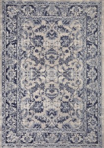 Teppich TEBRIZ ANTIQUE BLUE blau für Wohnzimmer leicht zu reinigen