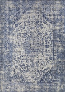 Teppich SEDEF SKY BLUE blau Vintage-Stil