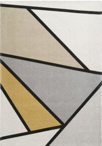 Teppich INGRID YELLOW rutschfest modern für Wohnzimmer