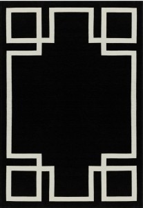 Teppich HAMPTON BLACK schwarz für Schlafzimmer Wohnzimmer 160x230 200x300
