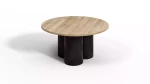 Imola Metall Couchtisch mit runder Holzplatte