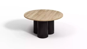 Imola Metall Couchtisch mit runder Holzplatte