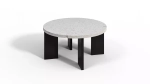 Runder Palme Couchtisch mit architektonischem Mikrozement modern