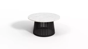 Runder Anzio-Marmor-Metallgestell-moderner exklusiver Couchtisch