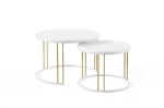 2in1 Ragi Couchtisch Glamour exklusives Wohnzimmer weiß glänzend matt