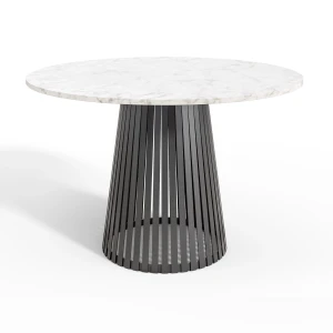 Runder Tisch AMALFI-Marmor Countertop moderne Metallbeine-Art-Glamour