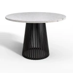AMALFI-Tabelle mit runder Tischplatte Mikrozement-Architekturmodernes minimalistisches