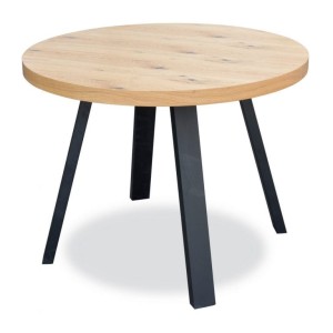Runde ausklappbare Sonic Eichenbeine schwarz Loft-Art-Tisch