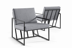 Sonnen-Grau-Metall-Terrassen-Sessel für Gartenmöbel