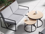 2in1 Gartentisch-Terrassen-Metallplatte HPL feuchtigkeitsfest
