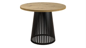 Runder Esszimmer-und Wohnzimmer-ausklappbarer Tisch mit Schiebetisch Amalfi fi 100cm Metallbeine-Lamellen