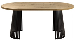 Amalfi-Tabelle mit ovalen geformten hölzernen Metallbeinen modern