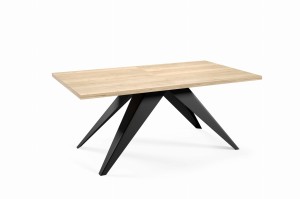 Ausziehbarer Tisch Olivio in den Größen 140x80 und 160x90 mit einzigartigen Metallbeinen und einer Platte in verschiedenen Farben