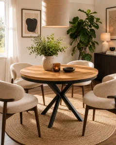 Runder Tisch Portugal ausziehbares Wohnzimmer im Loft-Stil
