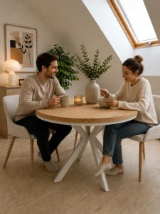 Runder Tisch Portugal ausziehbares Wohnzimmer im Loft-Stil (1)