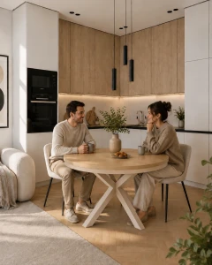 Runder Tisch Norway ausziehbar Loft modern (1)