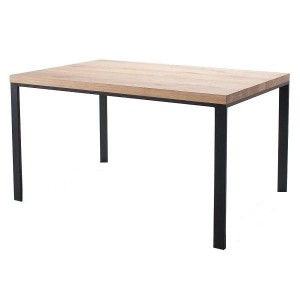 Tisch MIKA II Massivholz Gestell Metall schwarz